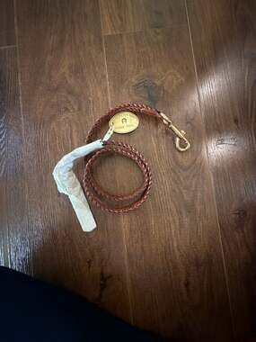 Etienne Aigner Braided Leather Bag Strap Brown Gold Hardware